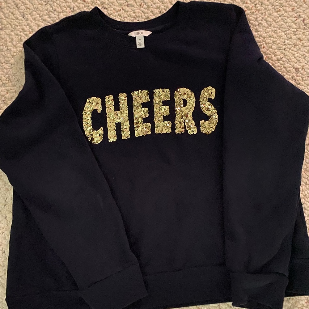 Sparkle sweatshirt 1901 navy blue CHEERS to you!!